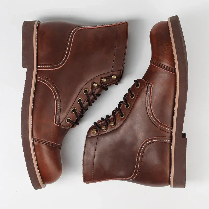 Men'S Shoes Hey Dude - Winter Vintage Tooling Men Motorcycle Boots