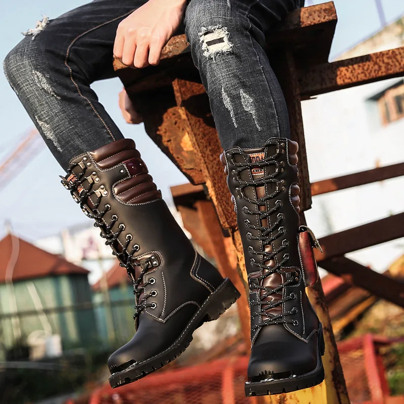 Men Knee High Leather Boots Wi - Men'S Shoes Hey Dude review and price