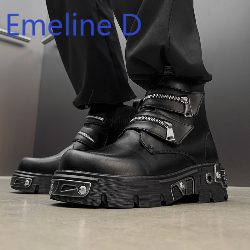 Dark Punk High Top Shoes Fashi - Men'S Shoes Increase Height review and price