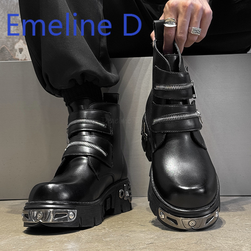 Dark Punk High Top Shoes Fashi - Men'S Shoes Increase Height review and price